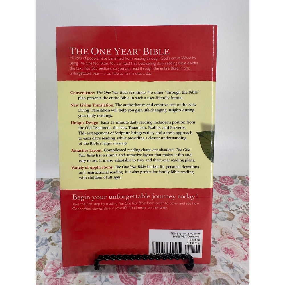The One Year Bible NLT New Living Translation Softcover Daily Devotional Tyndale - Picture 2 of 8